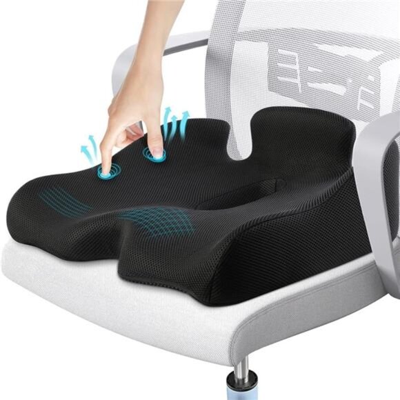 X Large Memory Seat Cushion for Office Chair Pressure Relief Sciatica & Tailbone - Picture 1 of 7